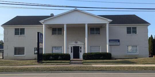 white office building from street view