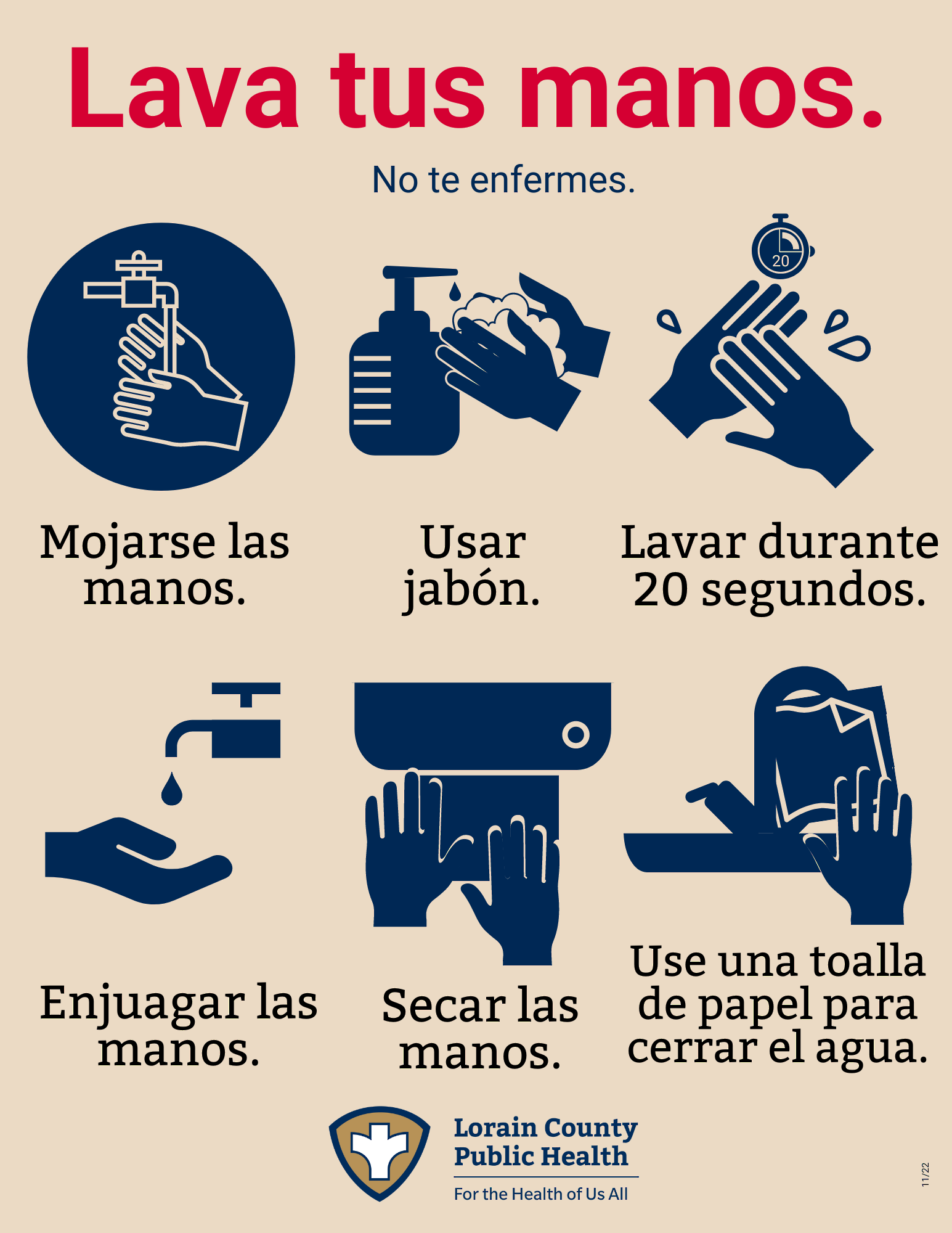 Wash your hands with instructions - Spanish