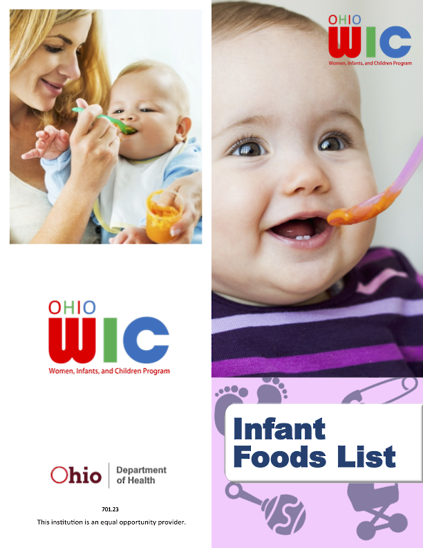 Title page "WIC Authorized Infant Food List"