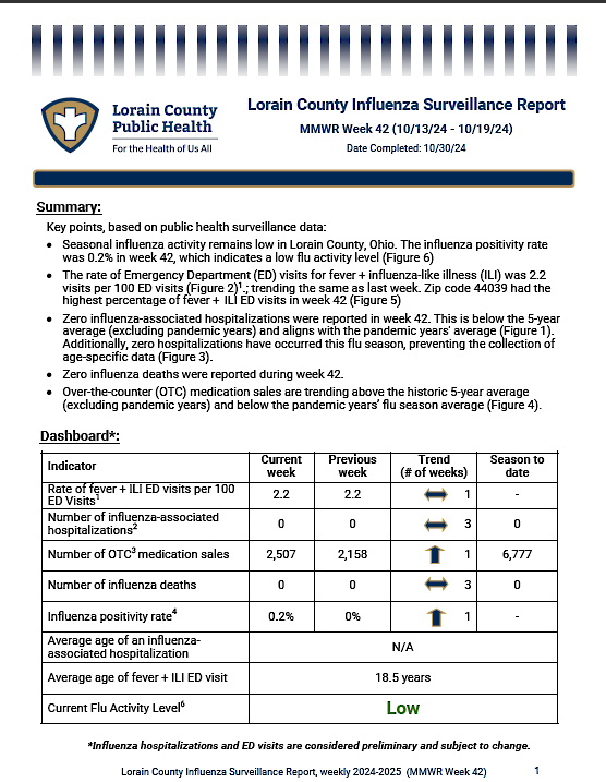 first page of the flu report