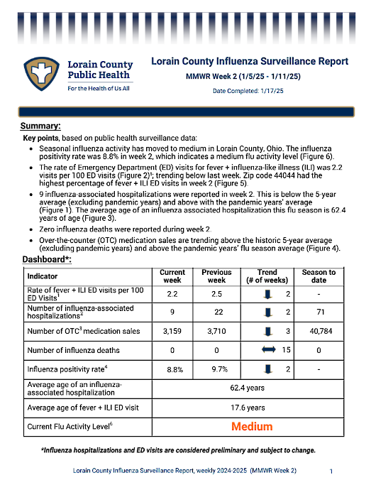 The first page of the linked flu report for week 2.